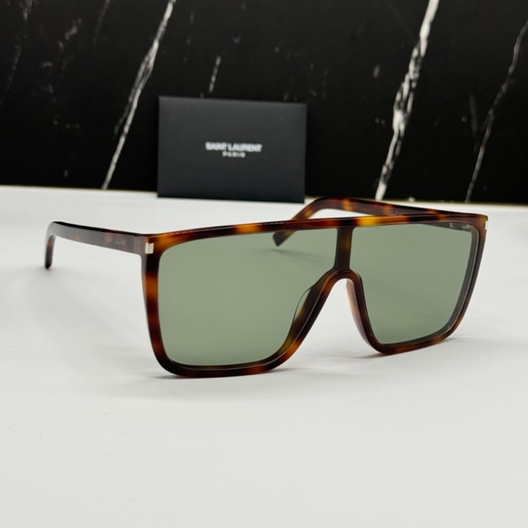 NEW SL 364 MASK ACE 002 BROWN GREEN UNISEX SL364 002 SAINT LAURENT SUNGLASSES - Picture 4 of 11